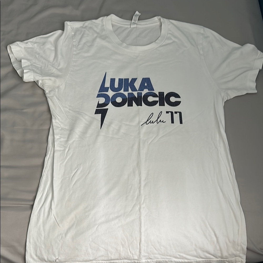 Bella Canvas White Tee with Blue Graphic